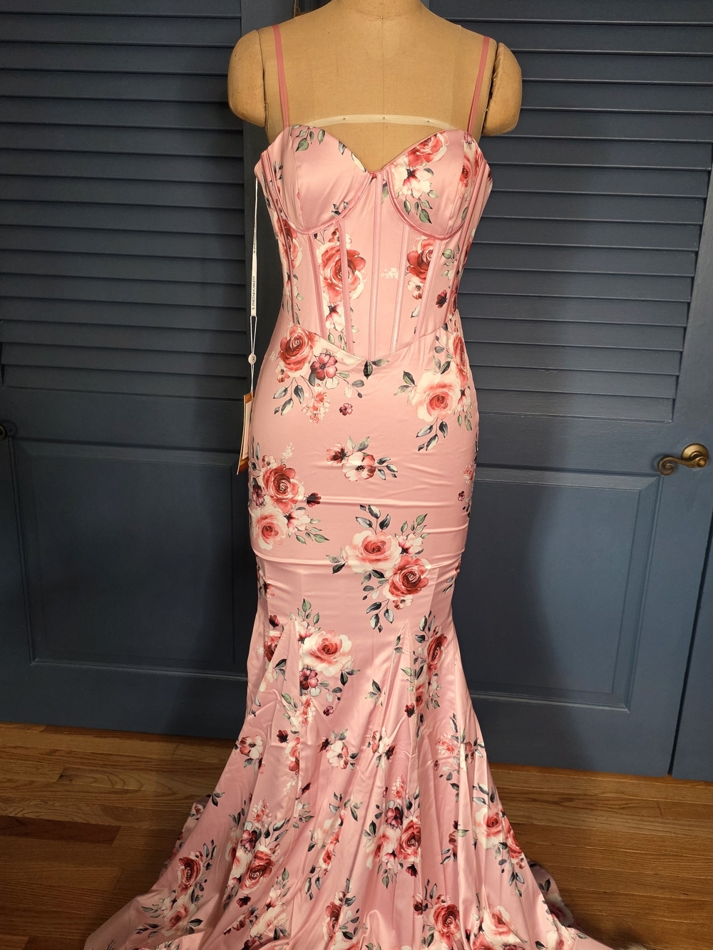 NWT Portia & Scarlett Pink Floral Corset Mermaid Gown PS26000